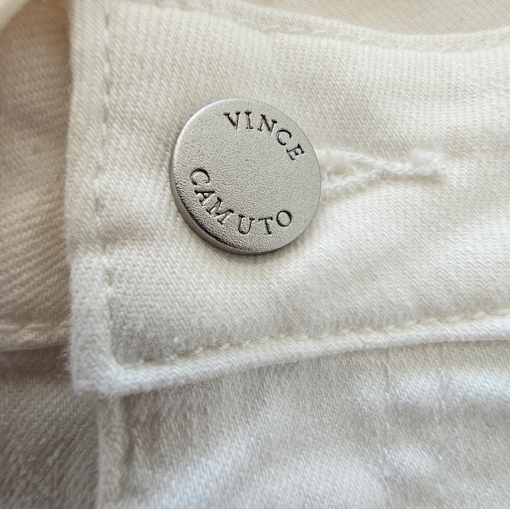 Vince Camuto White Cotton Blend Skinny Cropped Ankle Jeans Women's 10, 14 & 14W - Picture 4 of 8